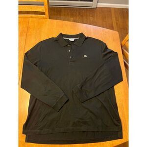 Lacoste Black Long Sleeve Polo Size 6 *flaw*